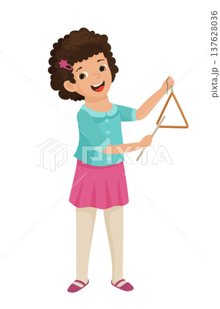 Girl Playing Triangle 137628036