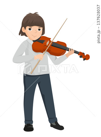 Girl Playing Violin 137628037