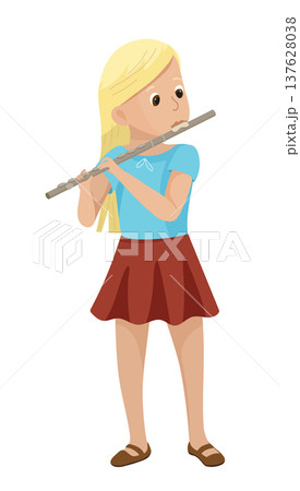 Girl Playing Flute 137628038