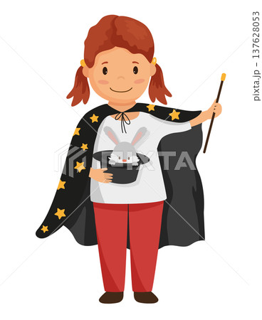 Girl Dressed as a Magician Girl Dressed as a Magician 137628053