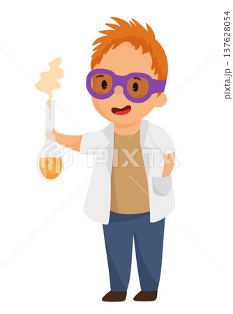 Boy Scientist with Flask 137628054