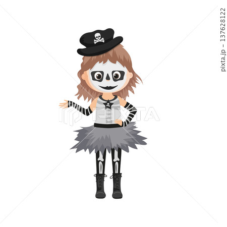 Gothic Skeleton Halloween Girl 137628122