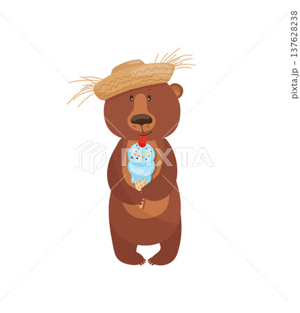 Bear Eating Ice Cream Bear Eating Ice Cream 137628238