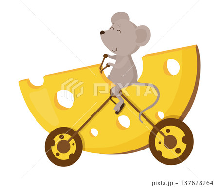 Mouse Rides Cheese Wedge Car Mouse Rides Cheese Wedge Car 137628264