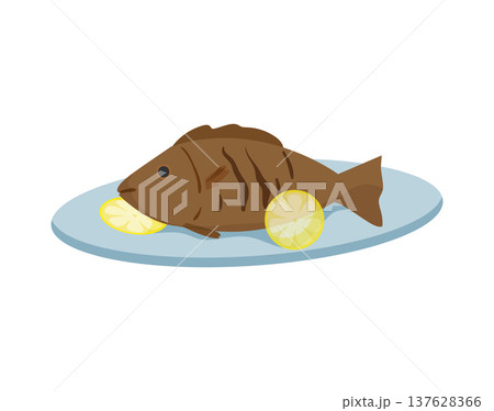 Grilled Fish Dish 137628366