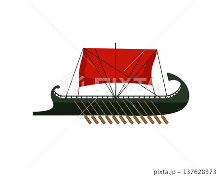 Ancient Warship Illustration 137628373