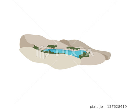 Desert Oasis Scene 137628419
