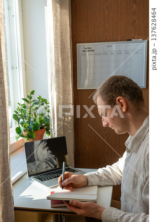 Remote Work From Home Office Lifestyle. Remote Work From Home Office Lifestyle. 137628464