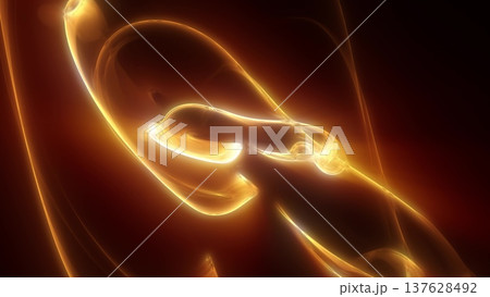 Fluid golden abstract form with soft glow and smooth curves on a dark background Fluid golden abstract form with soft glow and smooth curves on a dark background 137628492