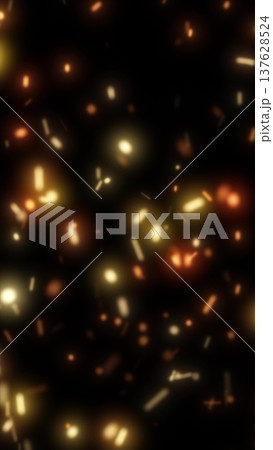 Abstract glowing golden sparks on dark background, symbolizing celebration, fire, and illumination 137628524