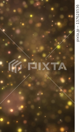 Golden glowing bokeh lights softly floating on a dark background, creating a festive and elegant abstract effect Golden glowing bokeh lights softly floating on a dark background, creating a festive and elegant abstract effect 137628536