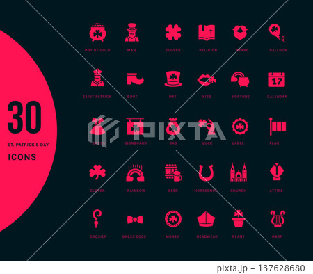 Set of Simple Icons of St. Patrick's Day 137628680