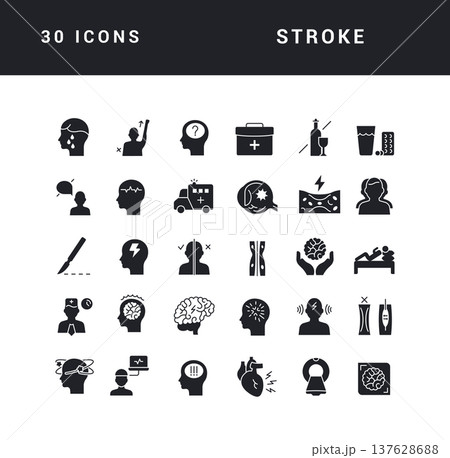 Set of simple icons of Stroke Set of simple icons of Stroke 137628688