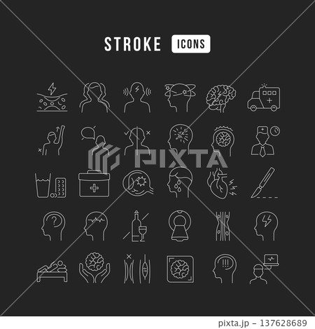 Set of linear icons of Stroke 137628689