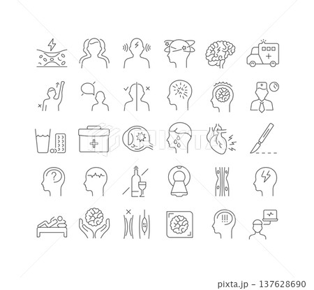 Set of linear icons of Stroke Set of linear icons of Stroke 137628690