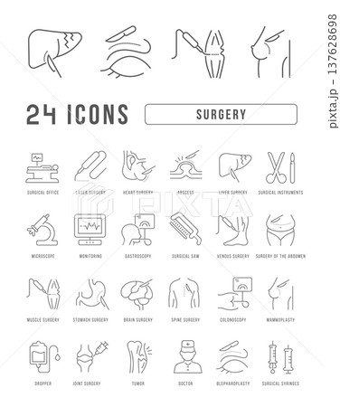 Set of linear icons of Surgery Set of linear icons of Surgery 137628698