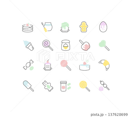 Set Vector Line Icons of Sweets 137628699