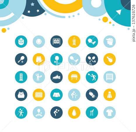 Set of Simple Icons of Tennis Set of Simple Icons of Tennis 137628726