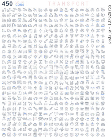 Set Vector Line Icons of Transport Set Vector Line Icons of Transport 137628755
