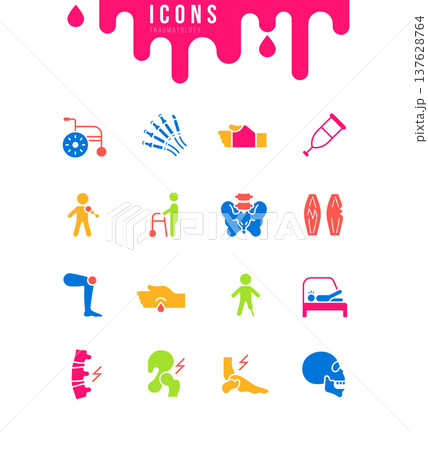 Set of Simple Icons of Traumatology 137628764
