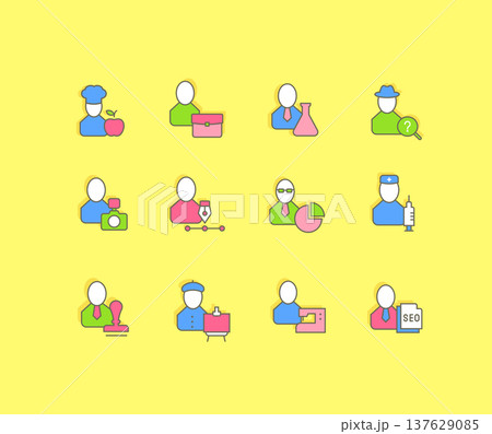 Set of Simple line Icons of Professions Set of Simple line Icons of Professions 137629085