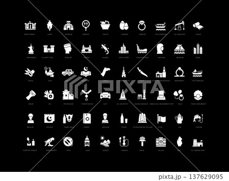 Set of simple icons of Qatar Set of simple icons of Qatar 137629095