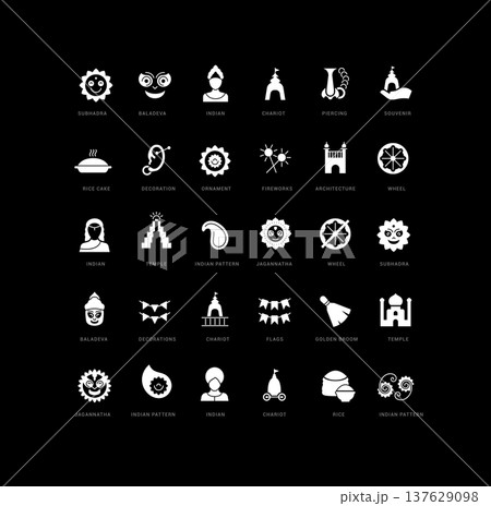 Vector Simple Icons of Ratha Yatra 137629098