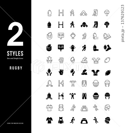 Simple Line Icons of Rugby 137629123