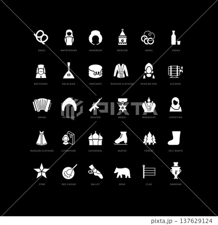 Vector Simple Icons of Day of Russia 137629124