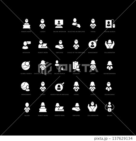 Vector Simple Icons of Search for Employees 137629134