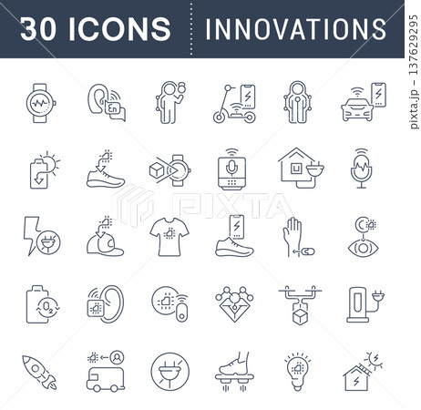 Set Vector Line Icons of Innovations Set Vector Line Icons of Innovations 137629295