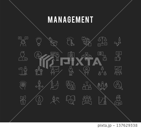 Set Vector Line Icons of Business-Management Set Vector Line Icons of Business-Management 137629338