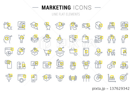 Set Vector Line Icons of Marketing Set Vector Line Icons of Marketing 137629342
