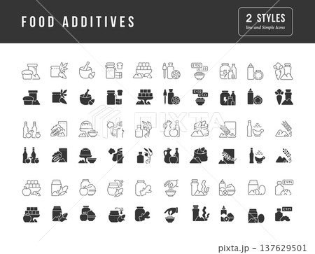 Set of simple icons of Food Additives 137629501