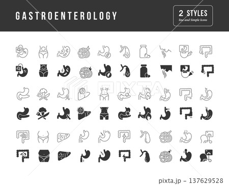 Set of simple icons of Gastroenterology 137629528