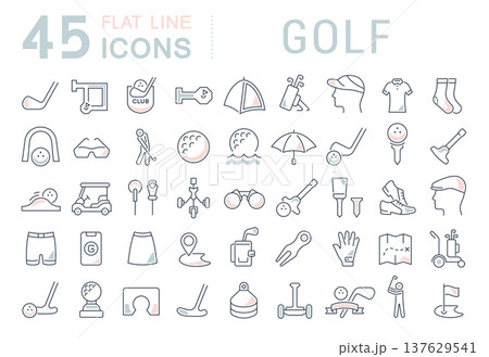 Set Vector Line Icons of Golf. 137629541