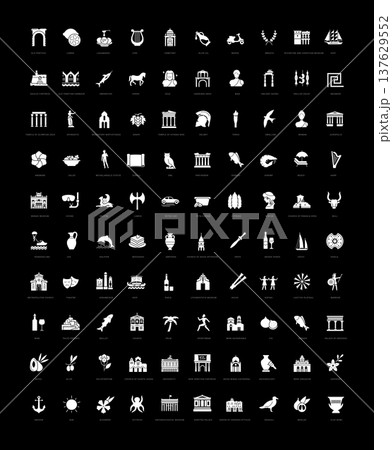 Set of simple icons of Greece Set of simple icons of Greece 137629552