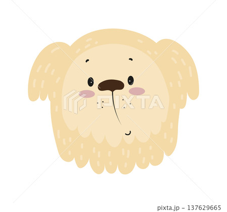 Flat vector illustration of a cute dog face. Cartoon pet character isolated on a white background. 137629665