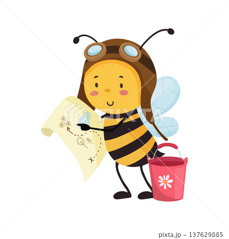Bee with Map and Bucket 137629885