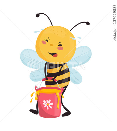 Bee Carrying Honey Bucket Bee Carrying Honey Bucket 137629888