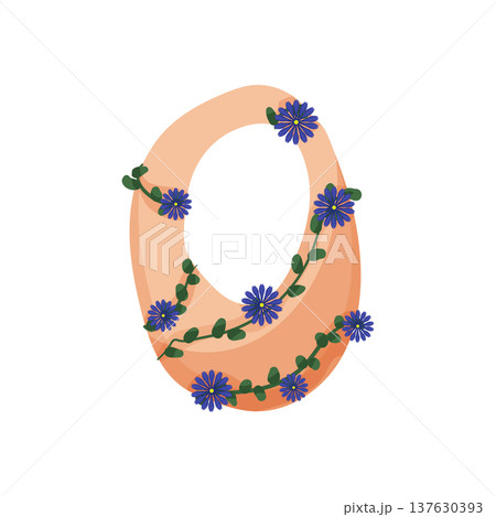 Letter O with Peach Color Letter O with Peach Color 137630393