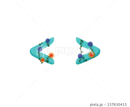 Angle Brackets with Flowers Angle Brackets with Flowers 137630413