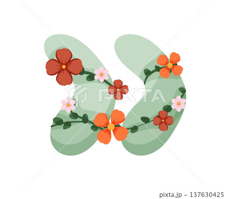 Right Quotation Mark with Flowers 137630425