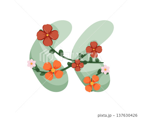 Left Quotation Mark with Flowers 137630426
