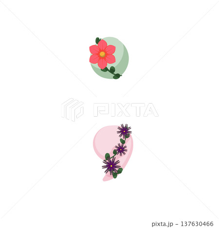 Comma Symbol with Flower 137630466