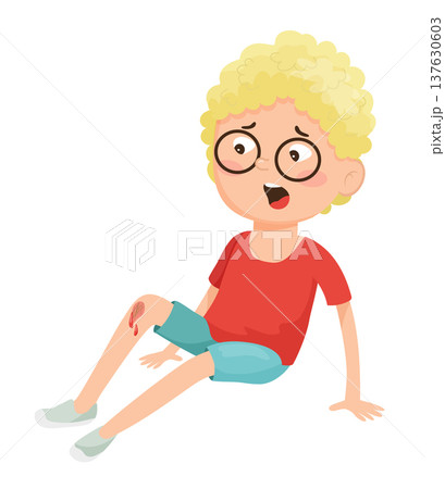 Boy with Scraped Knee 137630603