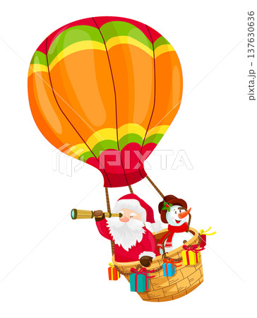Santa in Hot Air Balloon 137630636