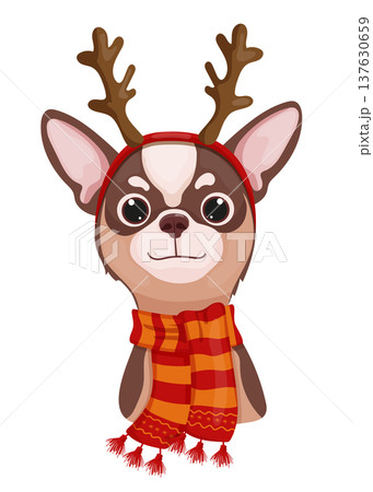 Chihuahua with Christmas Antlers 137630659