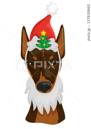 Santa Doberman Illustration Santa Doberman Illustration 137630660
