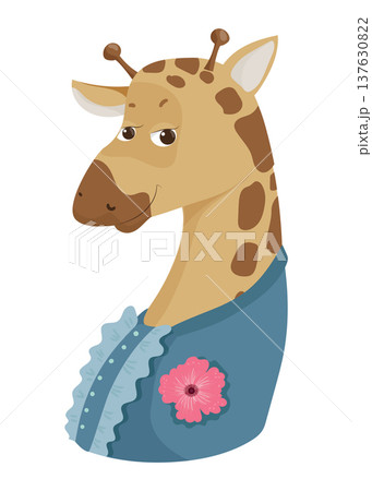Giraffe in Dress 137630822